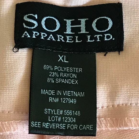 Soho Apparel Ltd Pants Womens Slim Ankle Medium Pink Stretch Four Zip Pockets XL - Picture 3 of 8